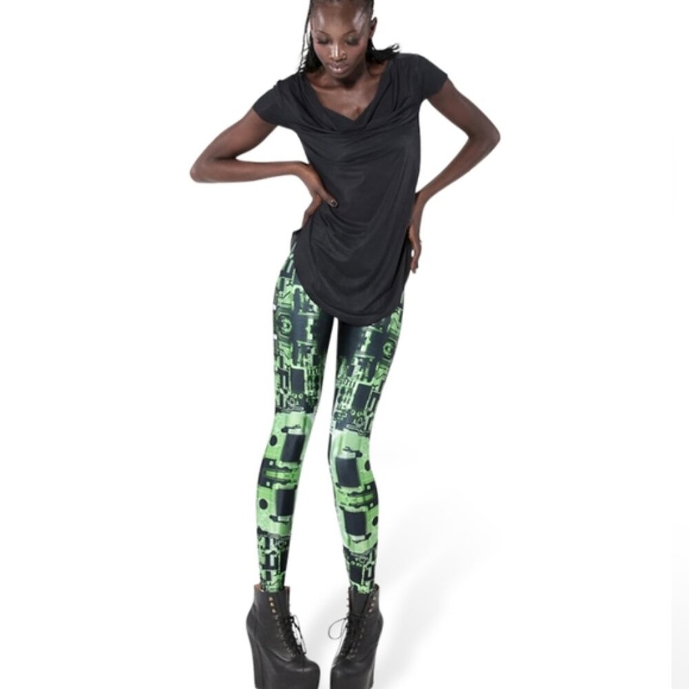Blackmilk green circuit leggings